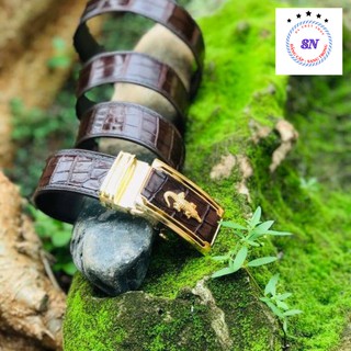 Dây thắt lưng nam da cá sấu - dây nịt da cá sấu - da thật 100% - bảo hành 12 tháng