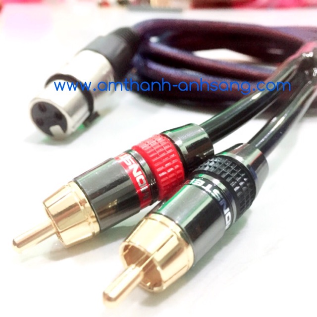 Dây Jack chia cano cái ra 2 Jack hoa sen, dây vang số ra loa Sub