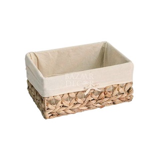 Giỏ lục bình hoa thị có vải lót 22x34x16cm