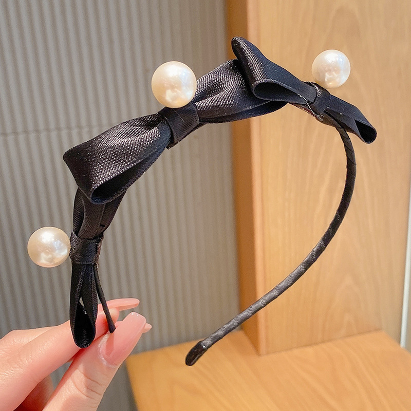 Băng Đô Đính Nơ Vải Satin Phong Cách Hàn Quốc