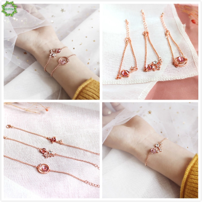 Cod Qipin Vòng đeo tay phong cách Hàn Quốc đơn giản thanh lịch cho nữ