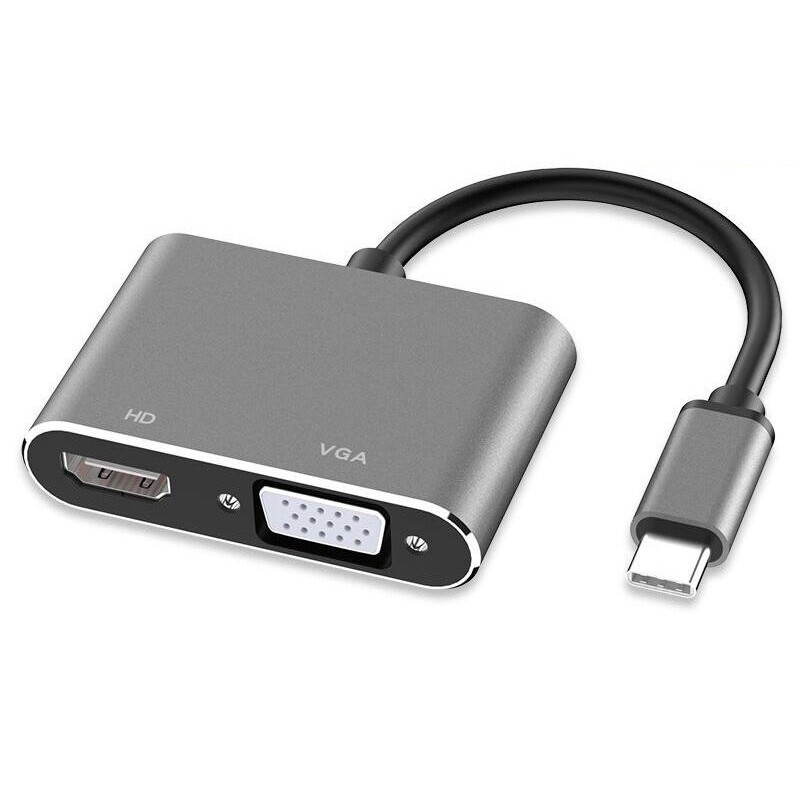 Cáp chuyển đổi typeC sang HDMI và VGA V187B - hỗ trợ HD/4K (nhiều màu)