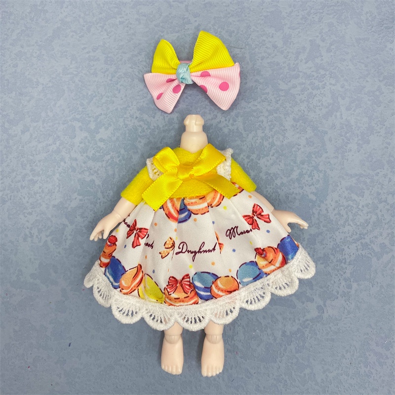 Bộ Quần Áo Dễ Thương Cho Búp Bê 16-17cm Tỉ Lệ 1 / 8