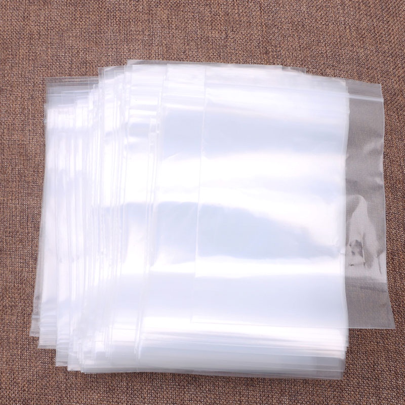 Set 100 Túi Zip Bằng Nhựa Trong Suốt 8 Kích Cỡ Dạng Nhấn Tiện Dụng