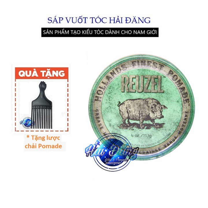 [CHÍNH HÃNG] [NHẬP KHẨU] Sáp Pomade Reuzel Green 113g | Hàng chính hãng nhập khẩu từ Hà Lan