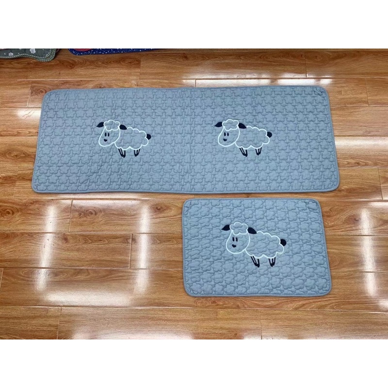 Set thảm bếp vải cotton cao cấp quilt chần bông