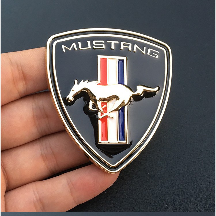 Logo 3d kim loại mustang dán trang trí xe mô tô