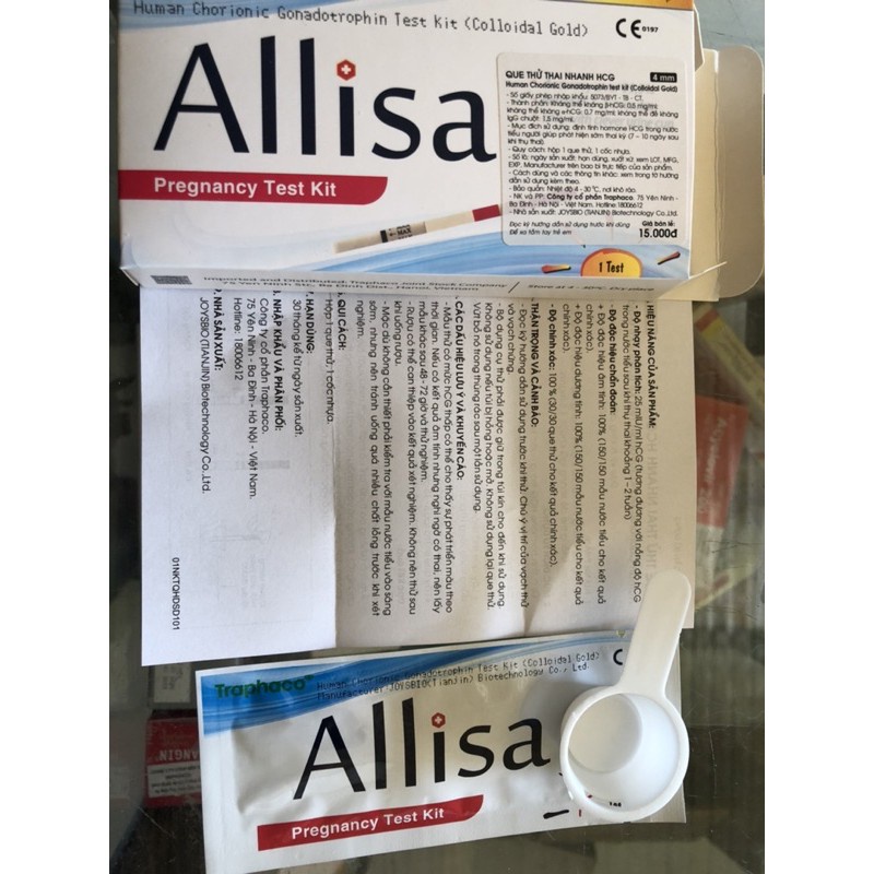 [CHÍNH HÃNG] Que thử thai Allisa Traphaco - Test thai nhanh HCG - Nhanh chóng, tiện lợi, chính xác Alisa