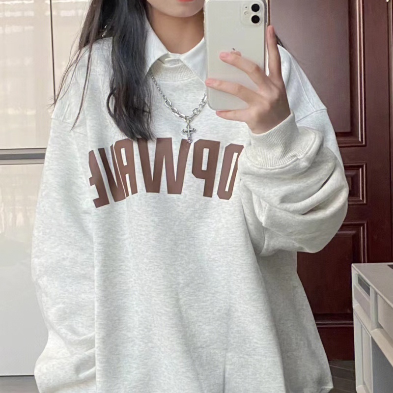 NRVP Mới Áo Thun Tay Dài Dáng Rộng In Chữ Phong Cách Hàn Quốc 2023