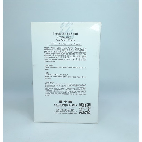 Phấn trắng siêu mịn Tenamyd Pure White Powder SPF 15