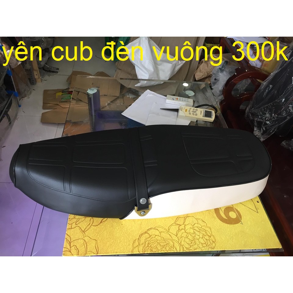 Yên liền cho xe cub đèn vuông :DD-DH-82-84...màu đen-trắng
