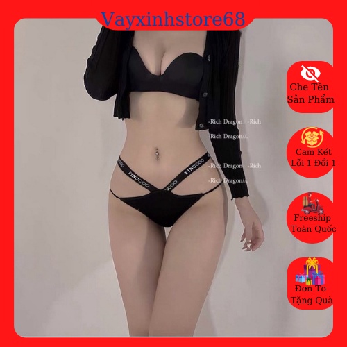 Quần lót nữ cotton 2 dây in chữ sexy quyến rũ 324 hàng cao cấp