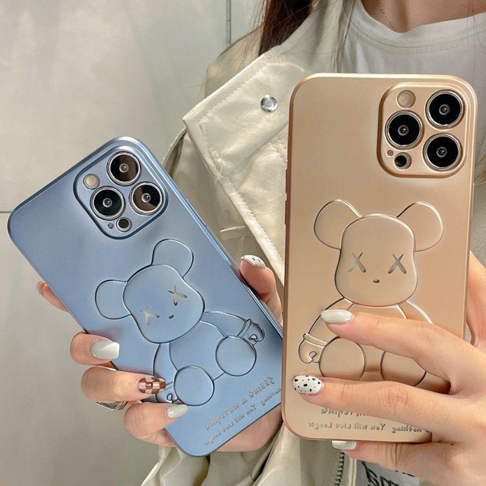 Ốp điện thoại in hình gấu thích hợp cho IPhone 7 8 Plus 11 12 13 Pro Max Xr Xs Max 11Pro 12Pro