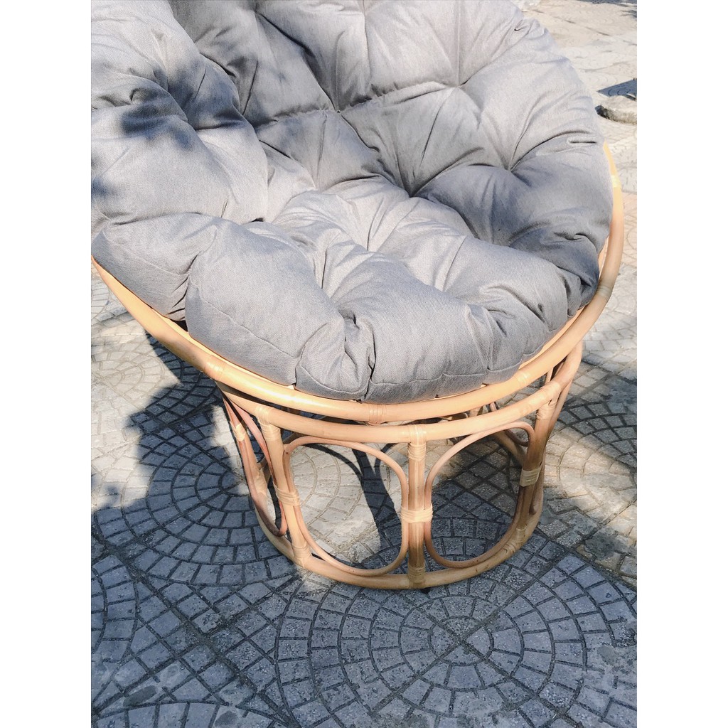Ghế Papasan Bằng Mây Tự Nhiên Ghế Thư Giãn Kích Thước 1m Kèm Nệm Siêu Xinh Xắn