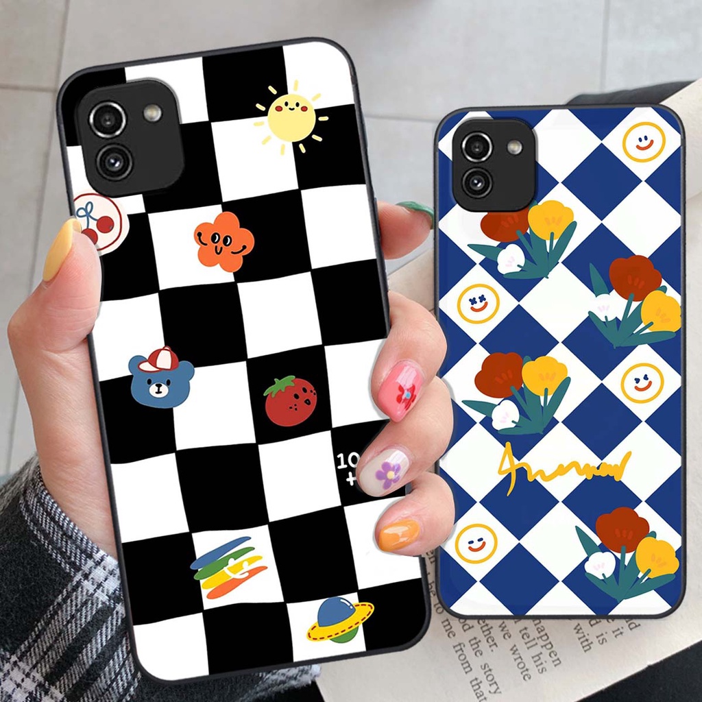 Ốp Samsung A03 họa tiết hoa, gấu thời trang, ốp dẻo bền đẹp