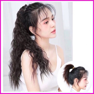Tóc Giả Nữ Buộc Xù Dài 60cm Chất Liệu Tự Nhiên Mềm Mượt Kiểu Dáng Cá Tính
