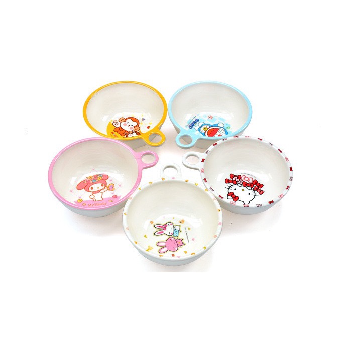[MẸ&amp;BÉ] CHÉN ĂN DẶM MELAMINE CAO CẤP HỌA TIẾT DỄ THƯƠNG CÓ QUAI MÓC CHO BÉ