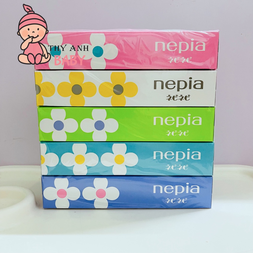 Set 5 Hộp Khăn Giấy Ăn Nepia Hàng Nhật 2 Lớp Dai Mịn Không Bụi