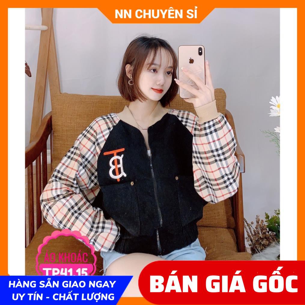 ÁO KHOÁC KAKI NHUNG TĂM TAY PHỐI BUBERRY CỰC SANG (TP41.15) ⚡100% ẢNH THẬT⚡ ÁO KHOÁC NỮ