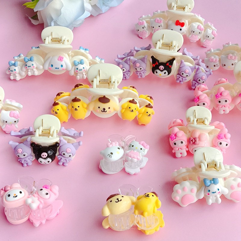Kẹp Tóc Nhựa Hình Melody Cinnamoroll Melody Sanrio Kuromi PomPomPurin Dễ Thương Trang Trí Cho Học Sinh