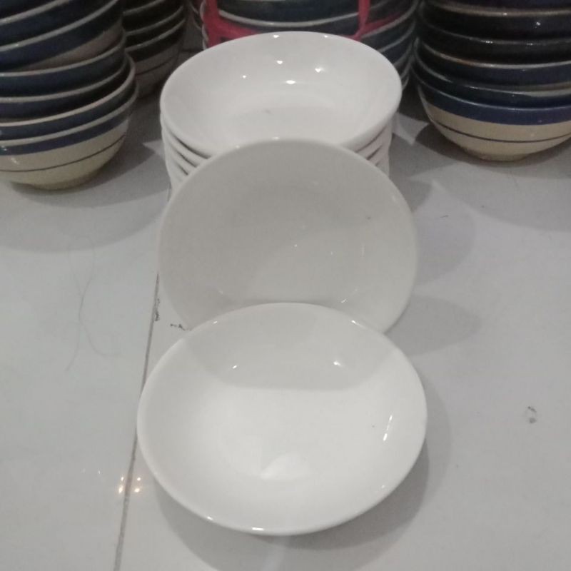10 Dĩa Tương Nhỏ Sứ Trắng 9.8cm*2cm (Dĩa nhỏ chấm gia vị)