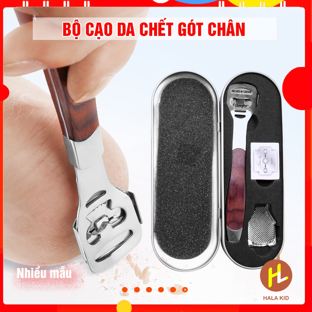 Bộ cạo DA CHẾT GÓT CHÂN inox kèm hộp tiệp lợi