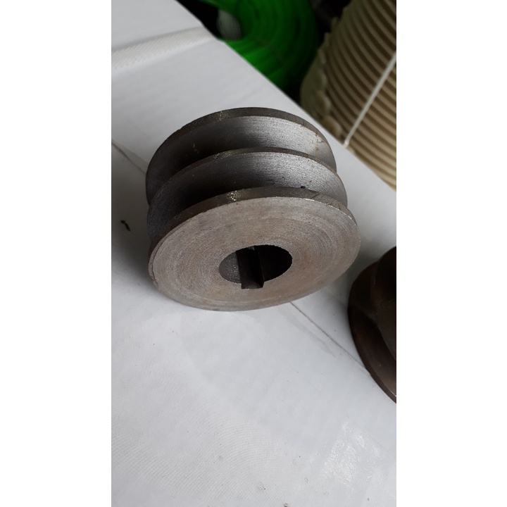 Puly gang 2 rãnh A chuyên dùng dây curoa bảng A trục 24mm đường kính ngoài 60mm