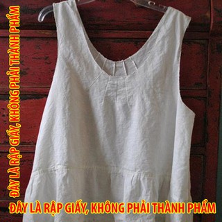 Rập giấy LL018 - Áo xếp ly cổ, chân bèo