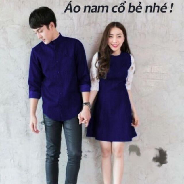 SET ÁO SƠ MI NAM KÈM VÁY NỮ HÀNG CHUẨN SHOP 2 Màu, SET CẶP, ÁO CẶP, ÁO ĐÔI