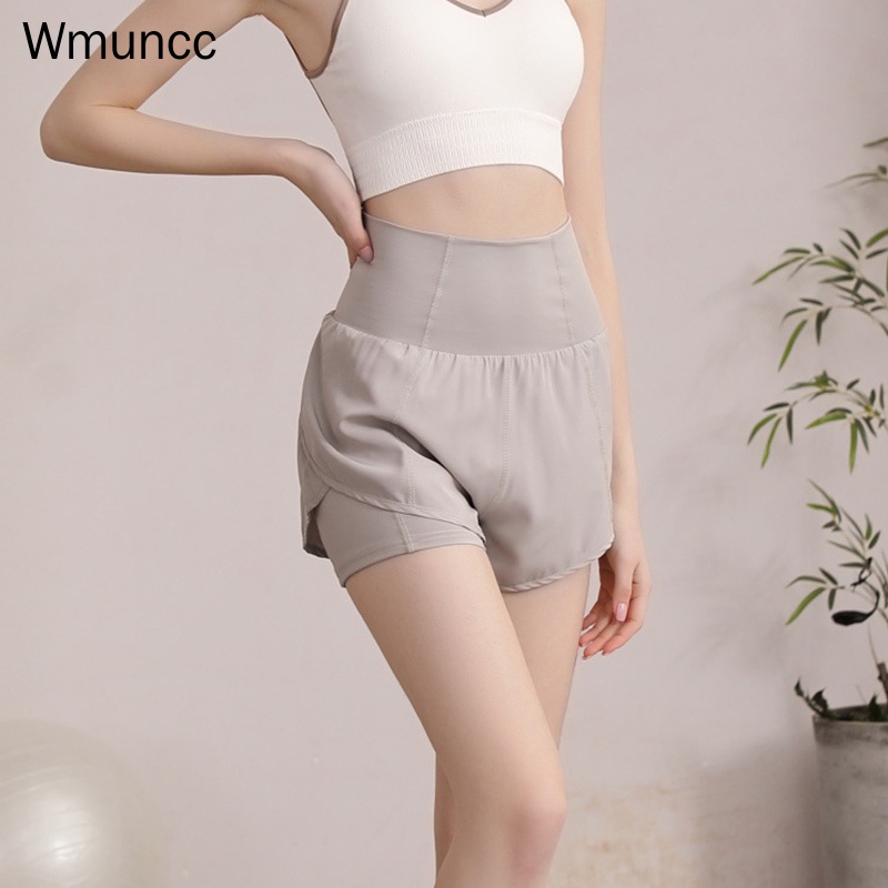 Wmuncc Quần Đùi Thể Thao Lưng Cao Nhanh Khô Tiện Dụng Cho Nữ