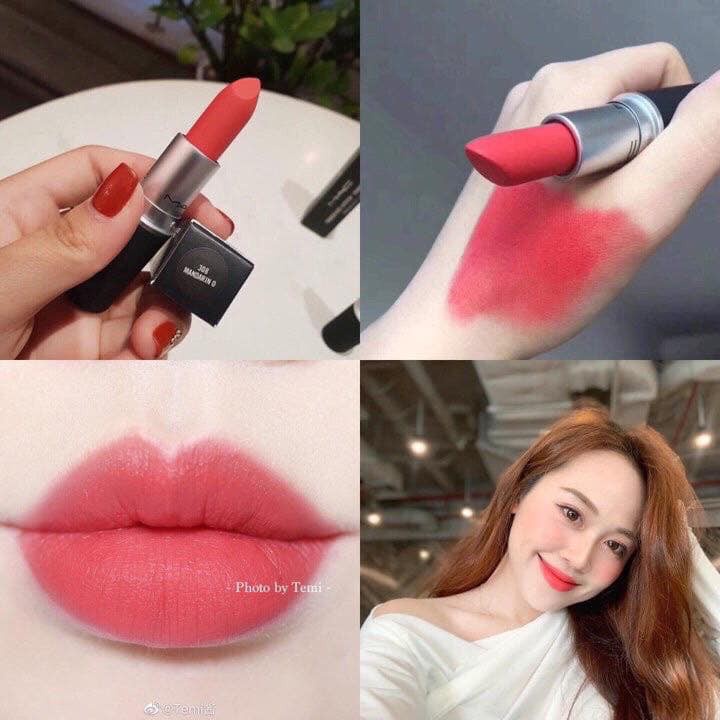 Son MAC Mandarin O 308 Hồng San Hô -Powder Kiss Lipstick, son MAC chính hãng date xa bao check code