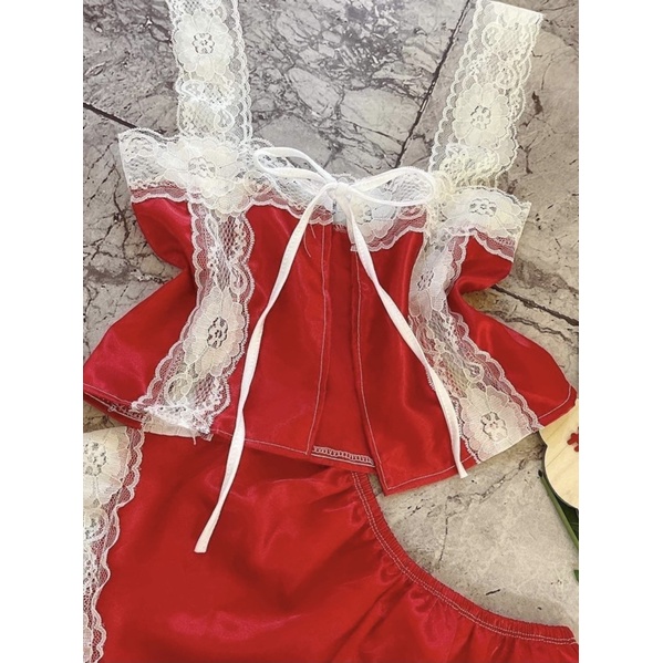 Đồ ngủ sexy lụa phối ren đủ màu, set bộ ngủ 2 dây gợi cảm quyến rũ cho nữ freesize hình thật | BigBuy360 - bigbuy360.vn