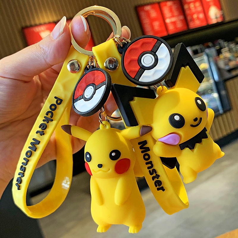Móc Khóa Hình Pikachu/Vịt Hoạt Hình Nhật Bản Sáng Tạo Dễ Thương Cho Cặp Đôi