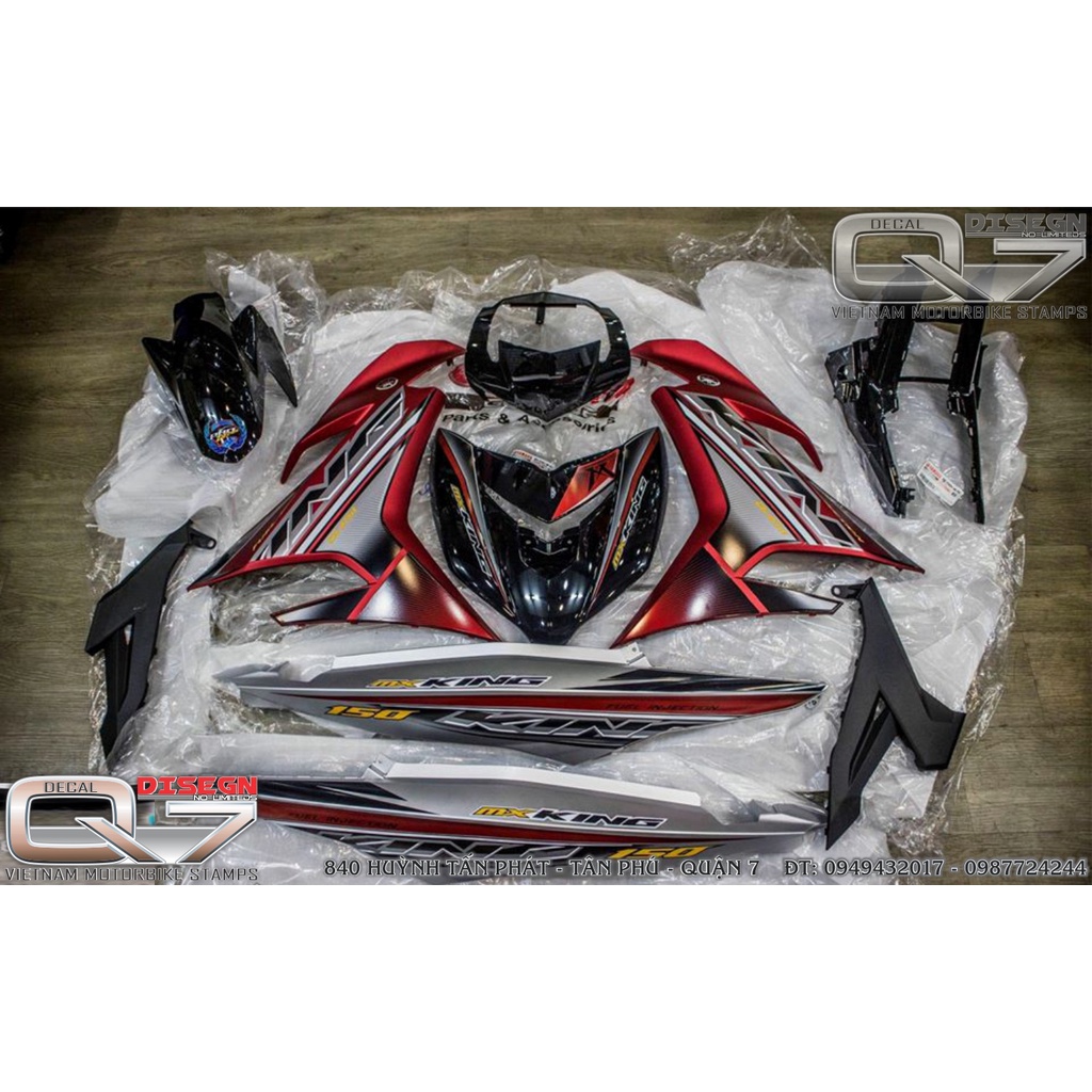 Tem Rời EXCITER 150 MX KING ĐỎ BẠC
