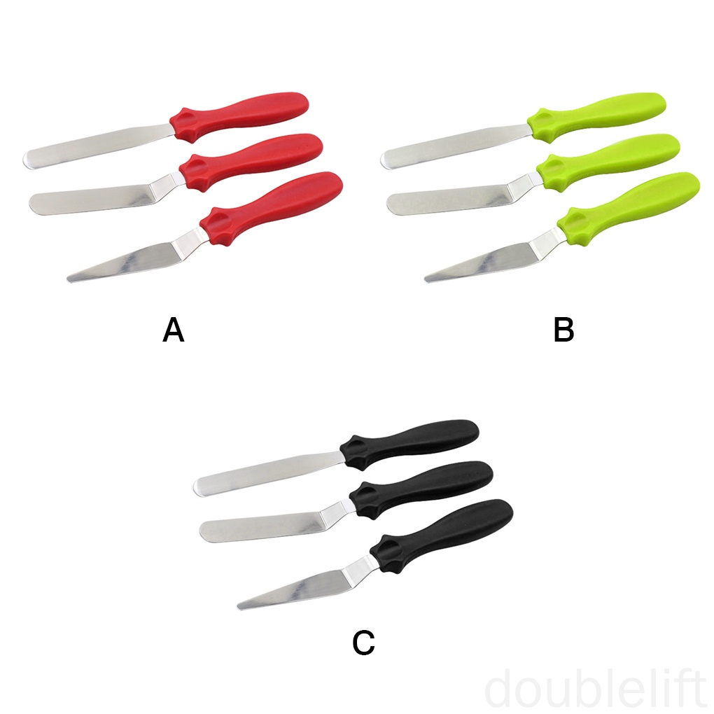 Set 3 Dụng Cụ Phết Láng Mặt Bánh Kem Bằng Thép Không Gỉ