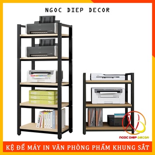 Kệ để máy in đồ văn phòng phẩm nhiều tầng, khung sắt sơn tĩnh điện chắc chắn bền đẹp, lắp ráp dễ, tiết kiệm không gian