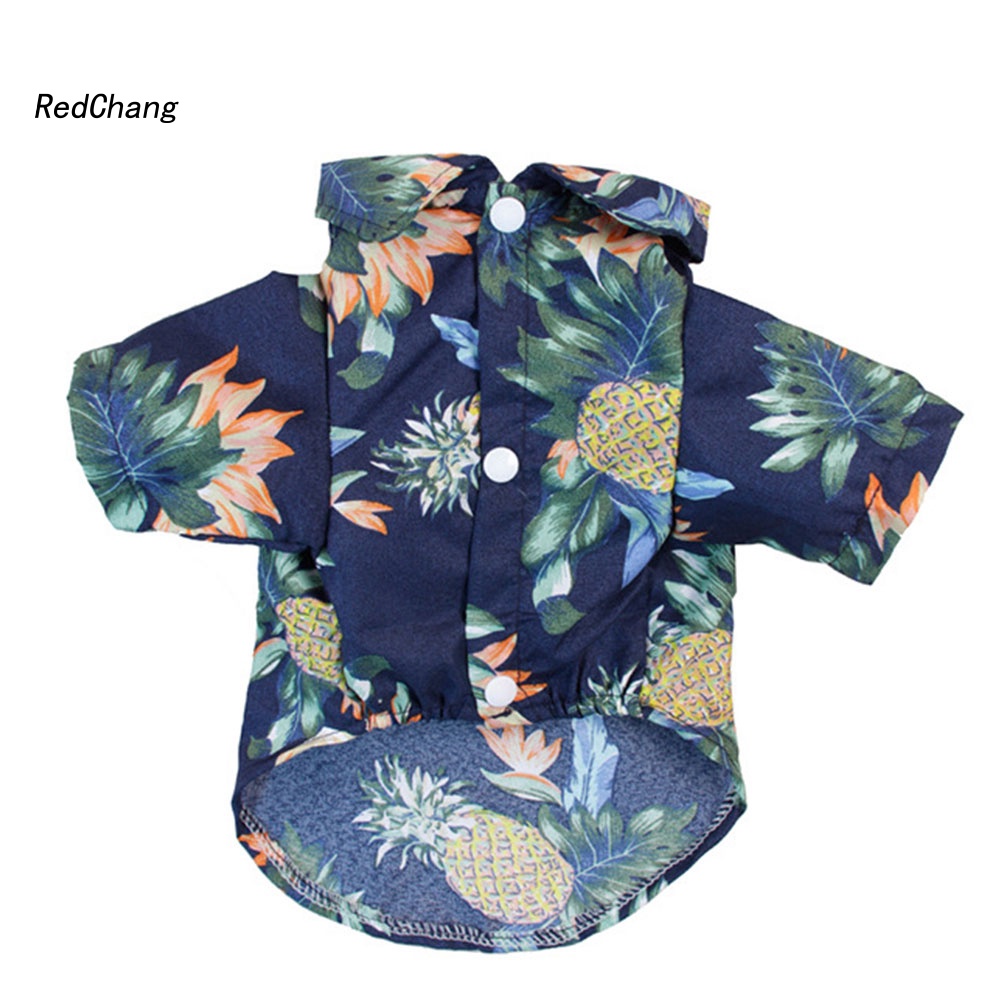 Áo Sơ Mi In Hình Cây Dừa / Quả Dứa Phong Cách Hawaii Cho Cún Cưng