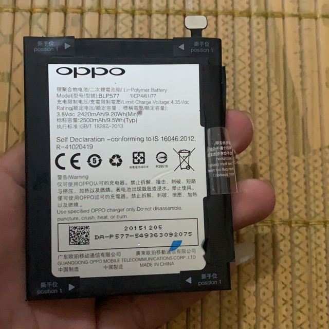 Pin zin bóc máy Oppo neo7 ( A33w)