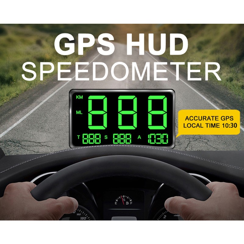 [qxx] C80 Digital Car HUD Head Up Display GPS Speedometer Speed Meter Overspeed Warning Altitude Display For Car Trucks Motorcycle Head Up Display Car