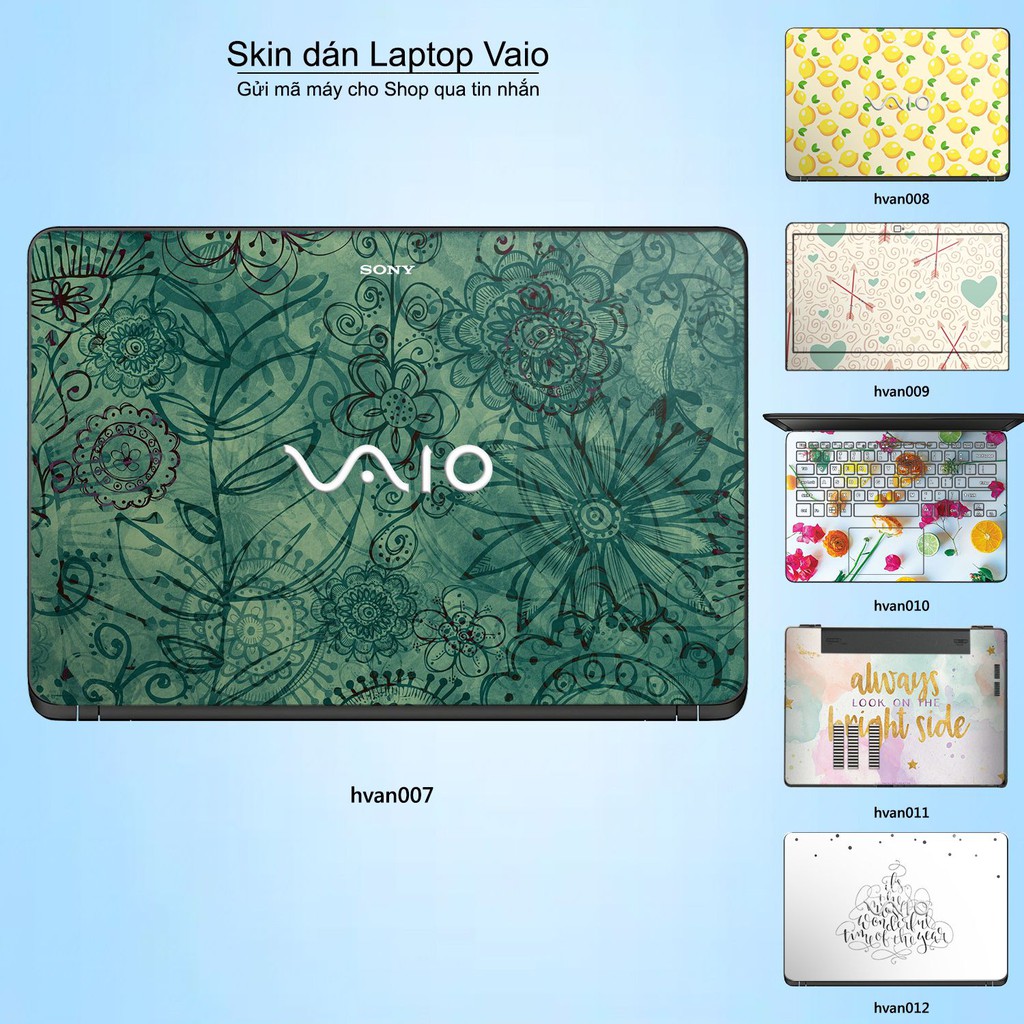 Skin dán Laptop Sony Vaio in hình Hoa văn _nhiều mẫu 2 (inbox mã máy cho Shop)