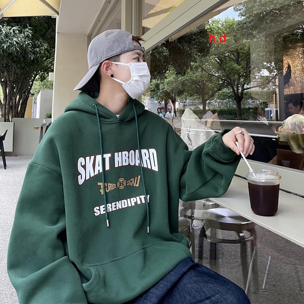 Áo nỉ hoodie SKAT Áo nam nữ Chất nỉ ngoai Mũ 2 lớp form to rộng