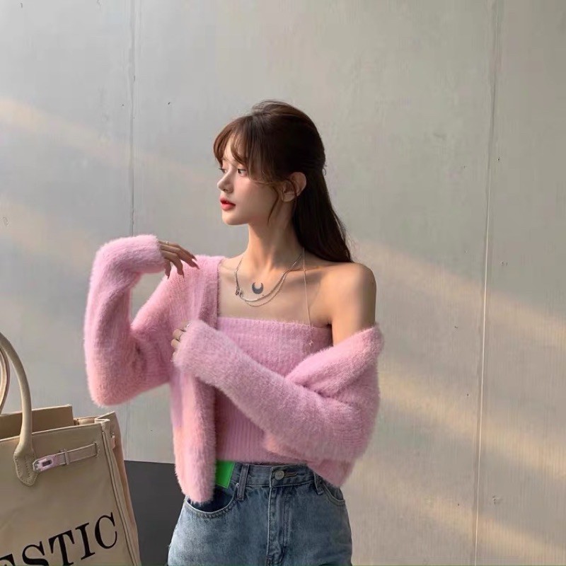 [SẴN]Set áo lông 2 món phong cách Hàn Quốc thu đông | BigBuy360 - bigbuy360.vn