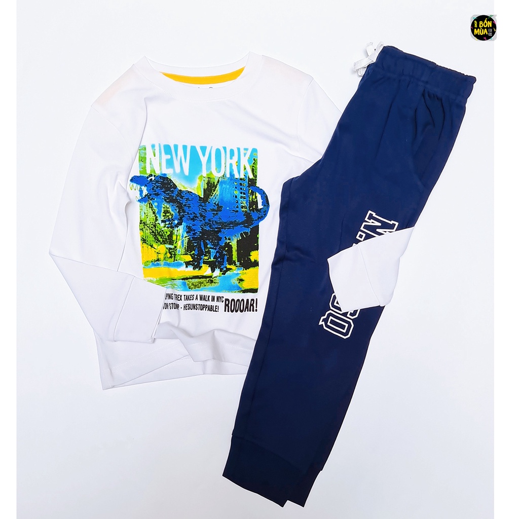 Đồ Bộ Dài Tay Cho Bé Trai Size Đại 20-45kg 🍇🍇 Bộ Thun Cotton Dài Tay Bé Trai - Shop Bốn Mùa