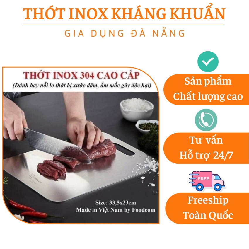 Thớt inox  CAO CẤP  thớt inox kháng khuẩn tốt, vệ sinh dễ dàng vô cùng tiện lợi