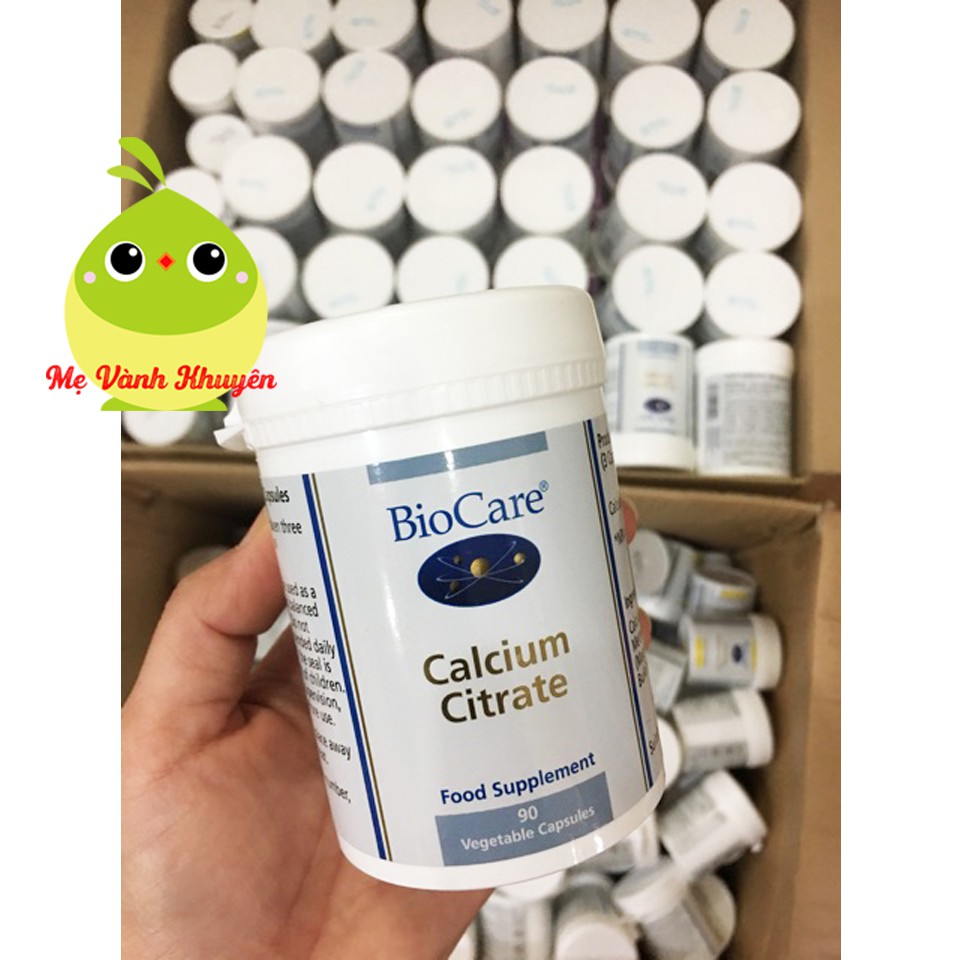 Canxi muối nguyên chất Biocare Calcium Citrate, UK (90v)