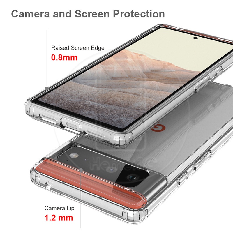 Ốp điện thoại acrylic cứng trong suốt dành cho Google Pixel 6 5 4A Pro Pixel6 Pixel6Pro 5G