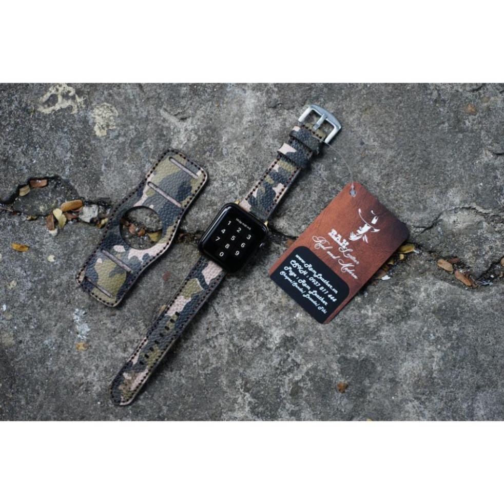 DÂY APPLE WATCH DA BÒ RẰN RI QUÂN ĐỘI CAO CẤP KÈM B2 - CHÍNH HÃNG RAM LEATHER-ĐỦ SIZE APPLE WATCH 38/40 , 42/44 *