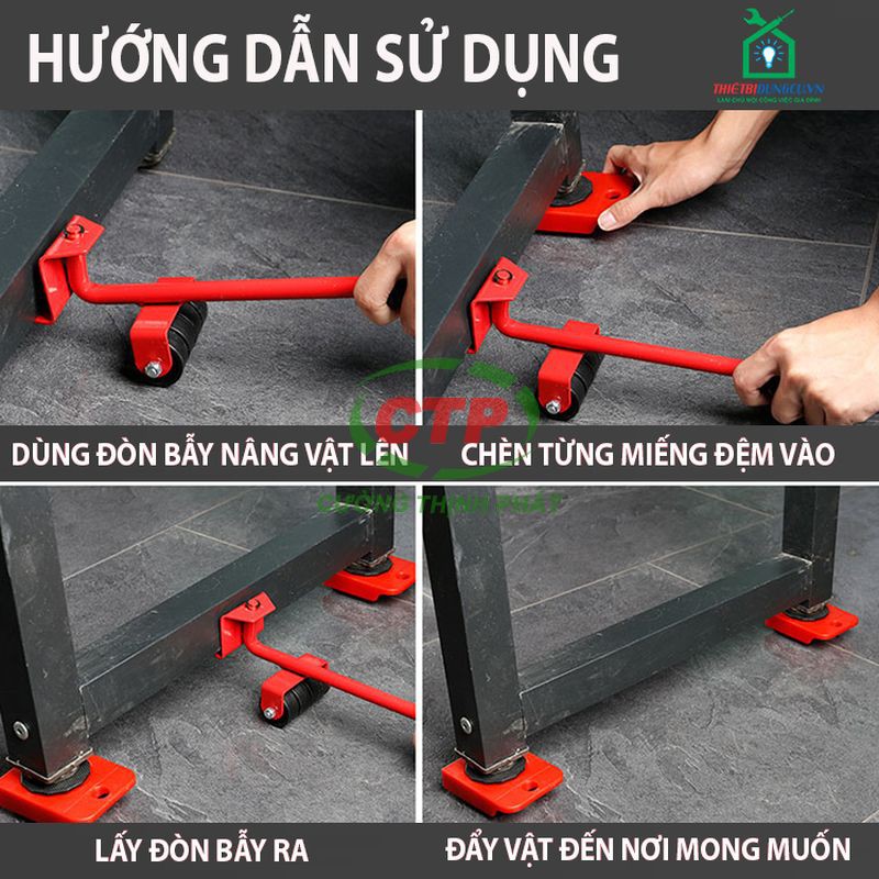 Bộ dụng cụ nâng và di chuyển đồ thông minh | Dụng cụ di chuyển đồ đạc | Dụng cụ hỗ trợ di chuyển vật nặng