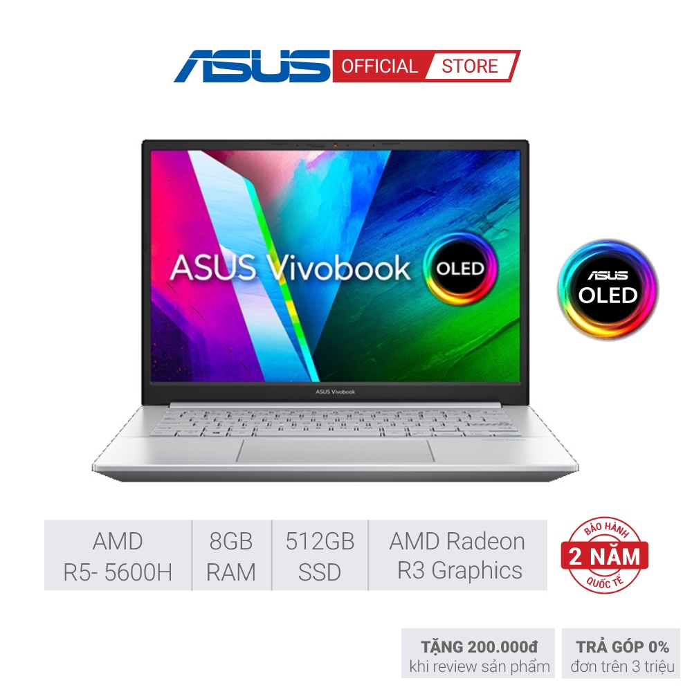 Laptop ASUS Vivobook M3401QA-KM006W R5-5600H/8GB/512GB/R3 Graphics/14-inch OLED WQ