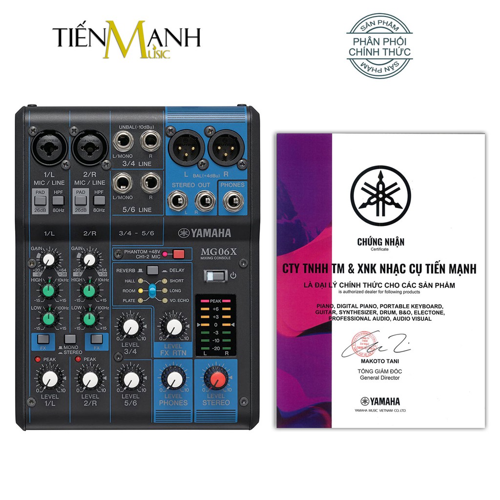 [Chính Hãng] Bàn Trộn Yamaha MG06X - Mixer Mini 6 Input Compact Stereo Mixing Console MG06 Phòng Thu Studio Mix MG6